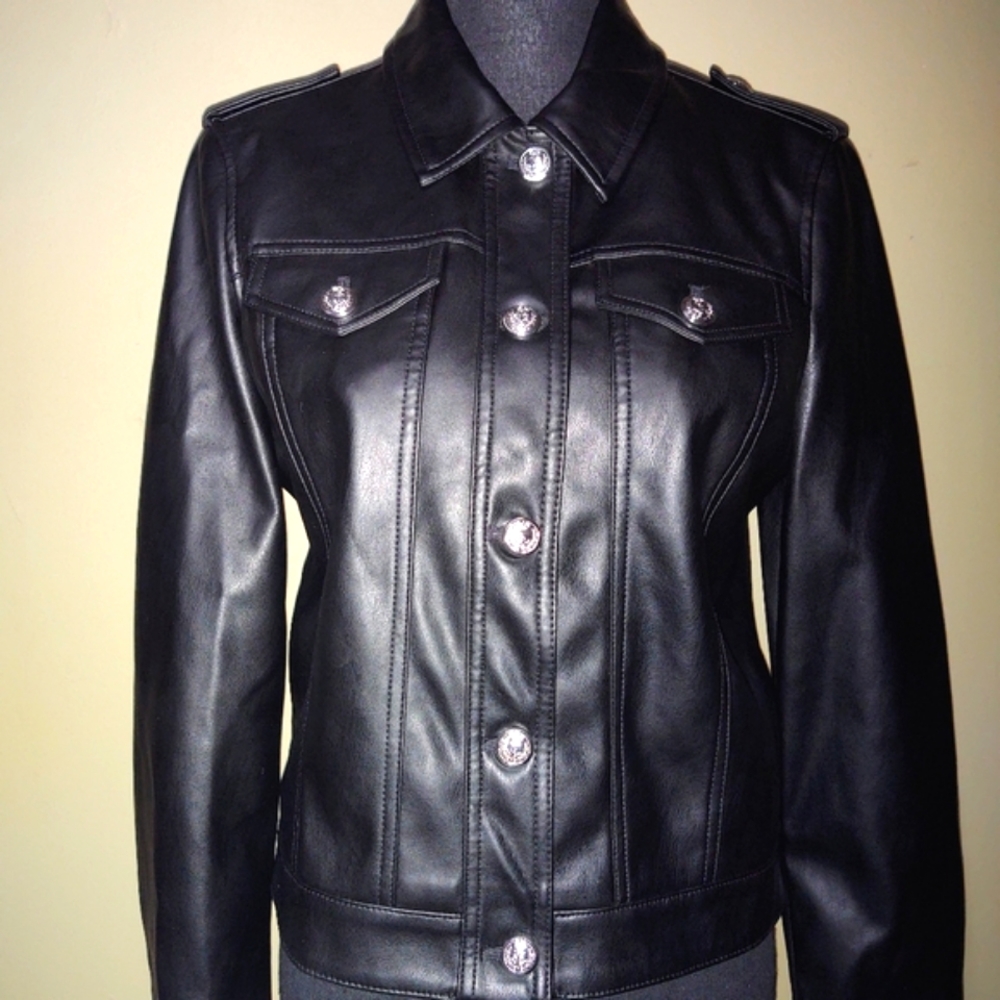 Women's Vegan leather moto jacket